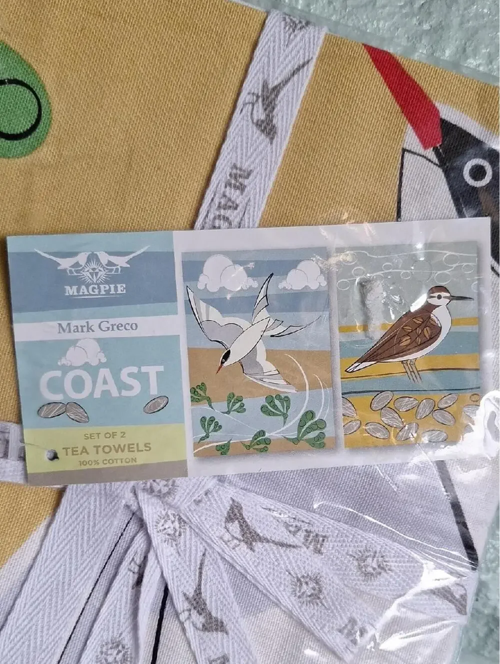 Nwt Magpie Mark Greco Bird Tea Towels